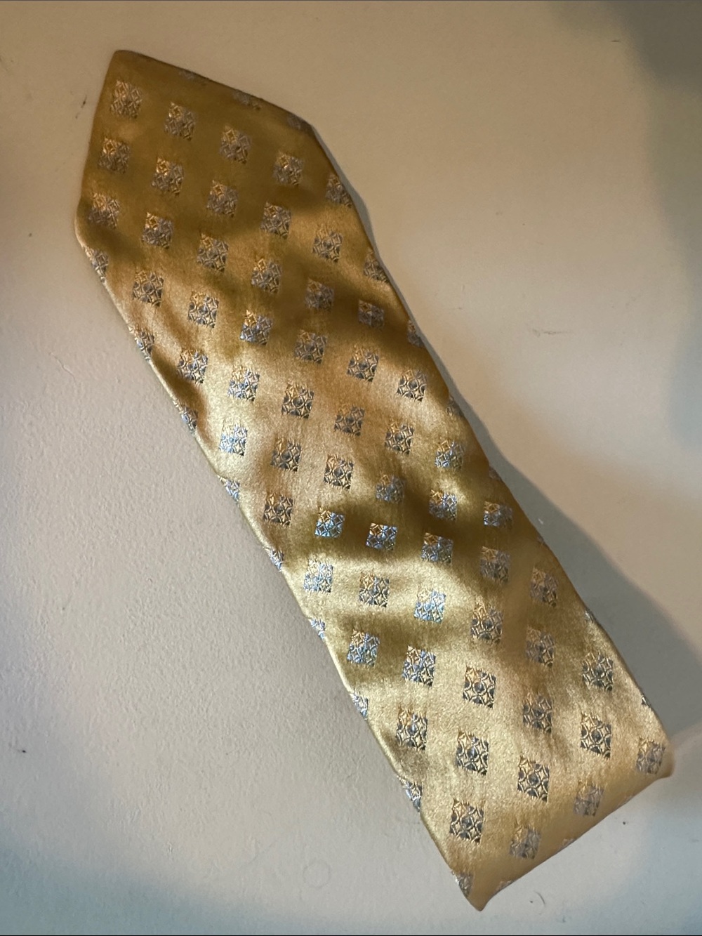 Schiaparelli Gold Geometric Silk Tie